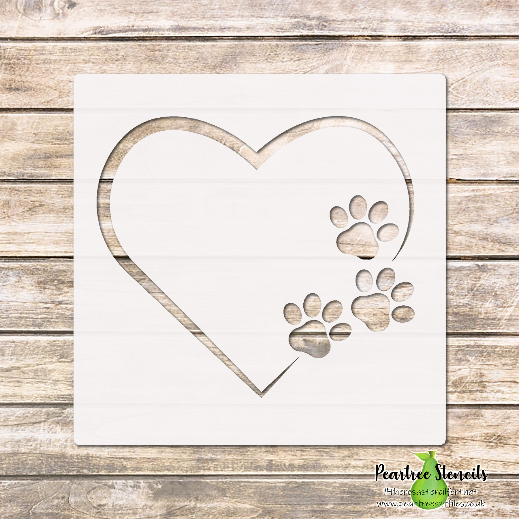Pawprints on My Heart Stencil