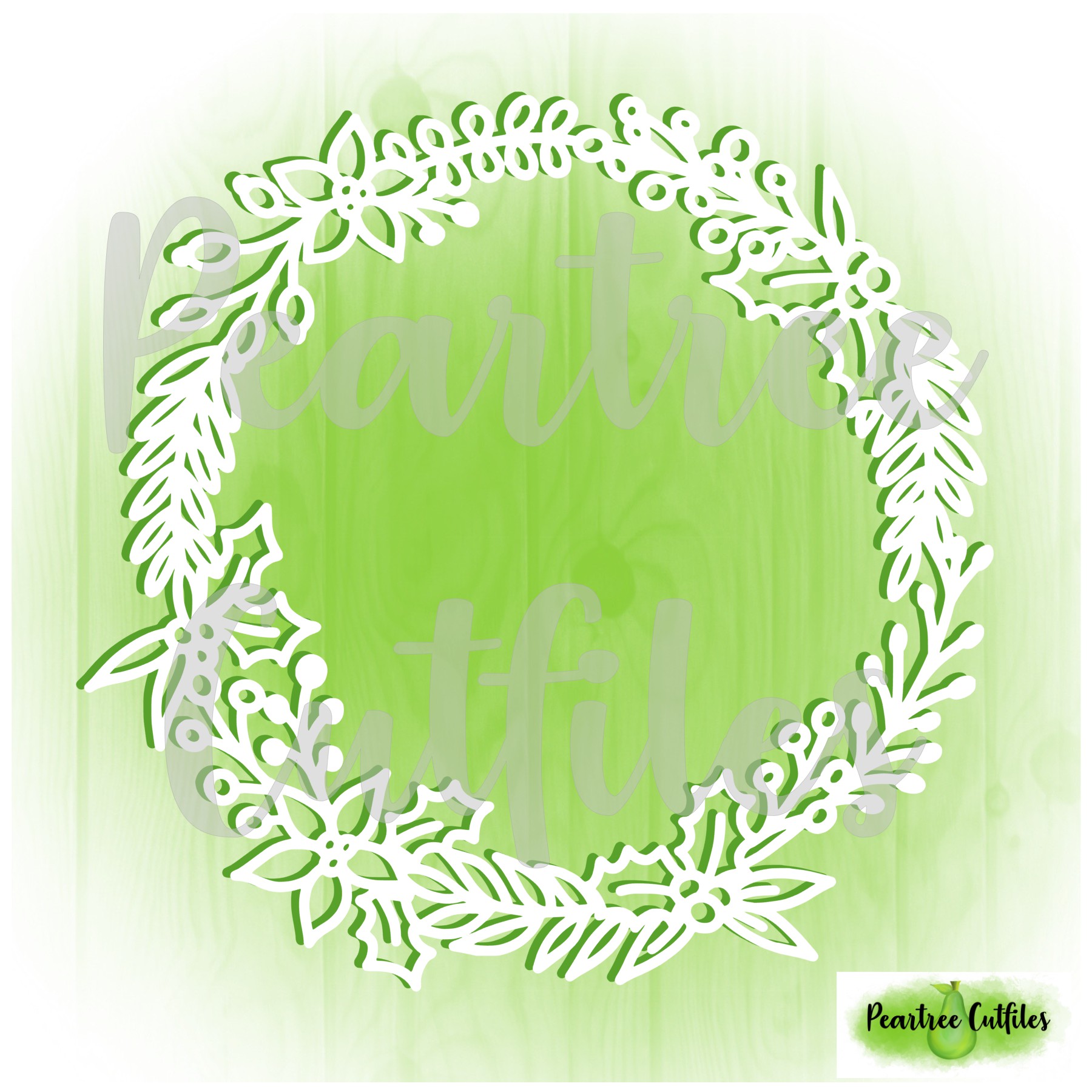 Christmas Wreath Peartree Cutfiles
