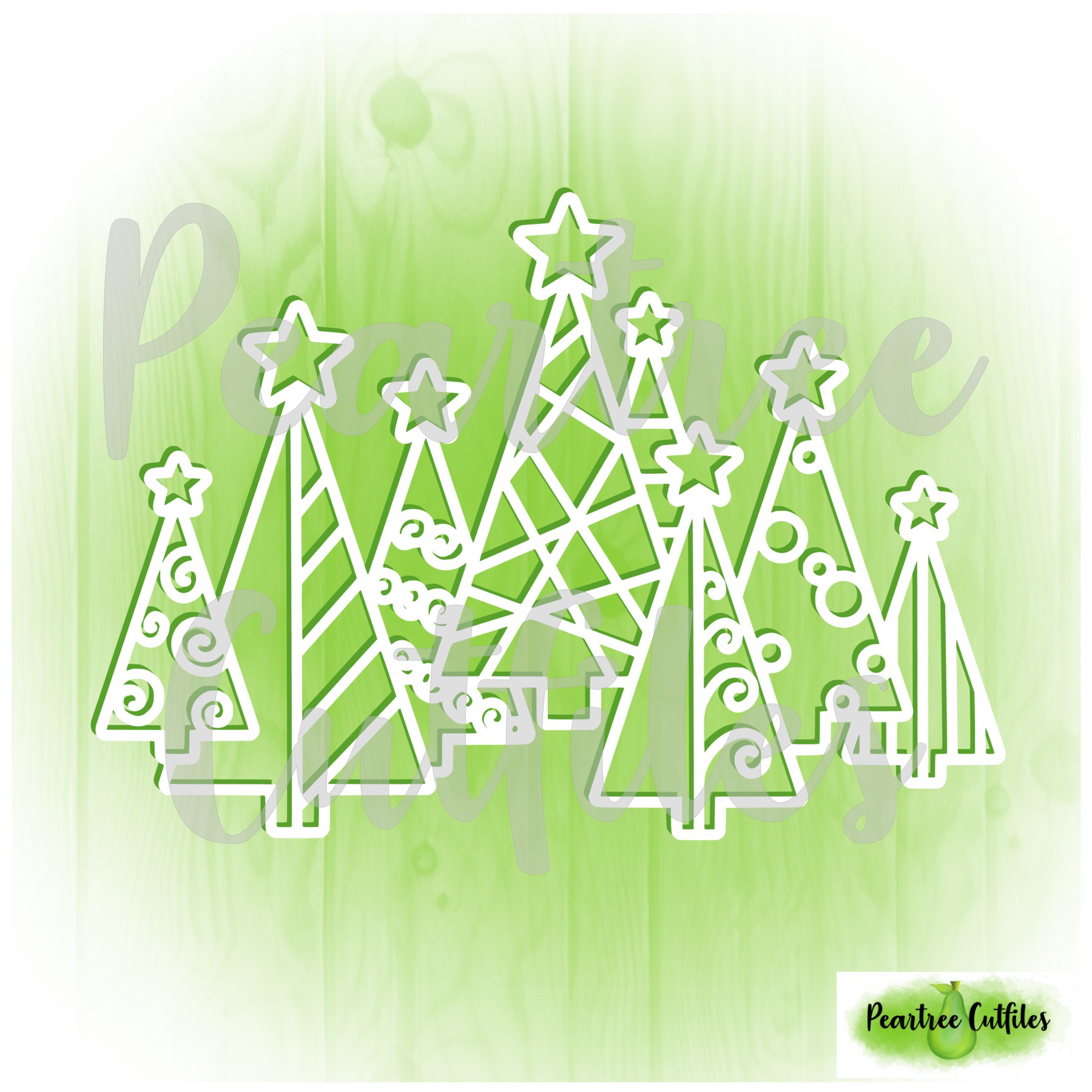 Patterned Christmas Trees