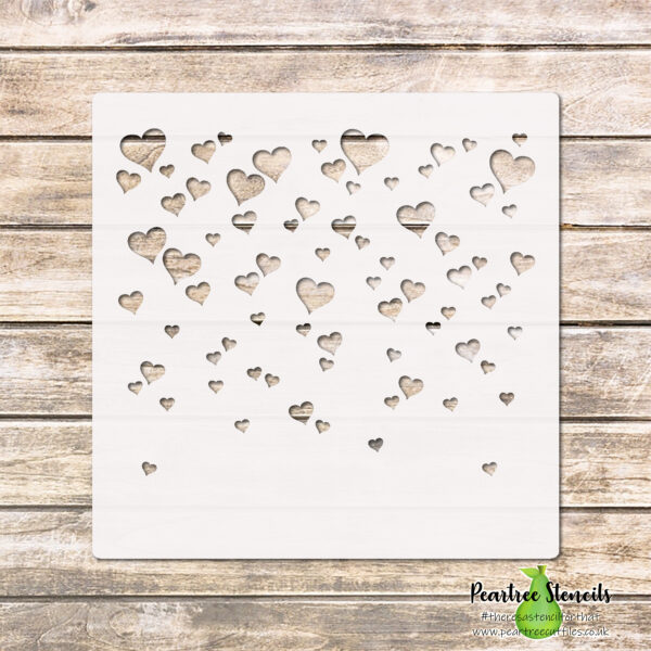 Falling Hearts Pattern Falling Heart Stencil – Peartree Cutfiles