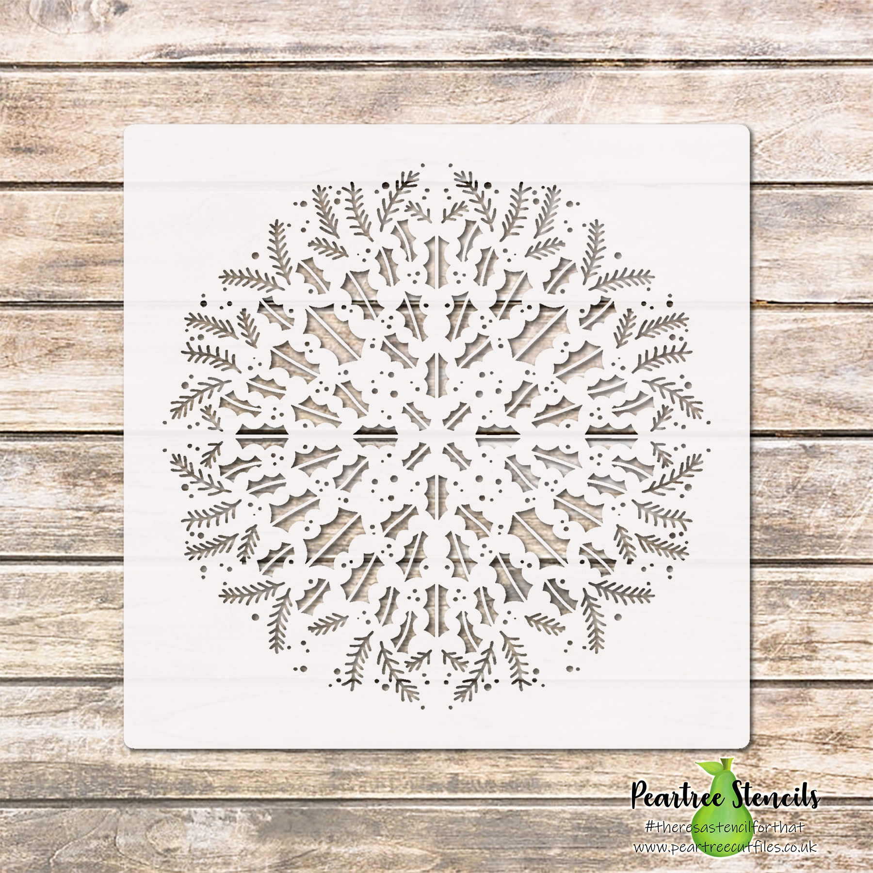 Holly Mandala Stencil