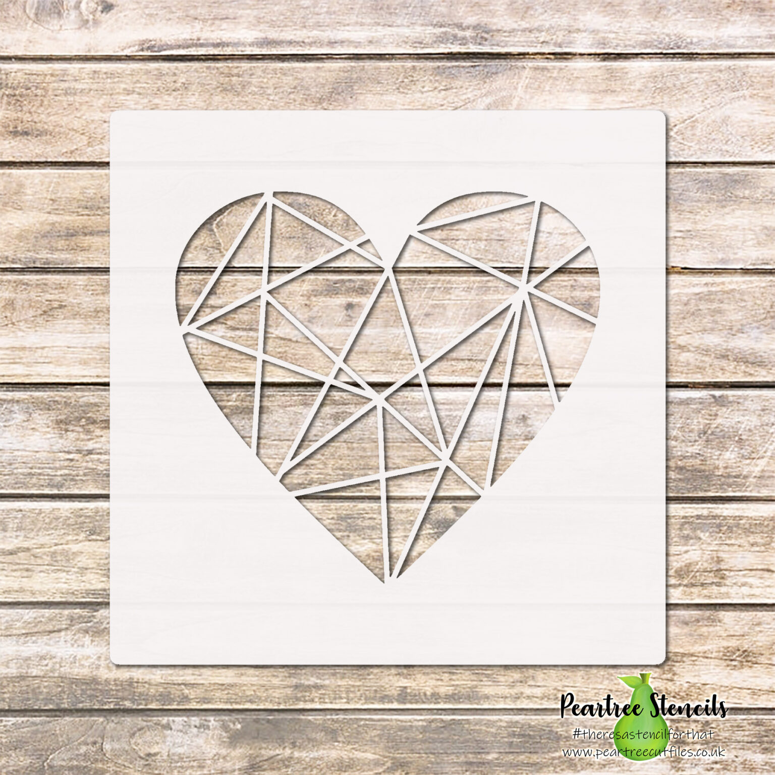 Geometric Heart Stencil Peartree Cutfiles