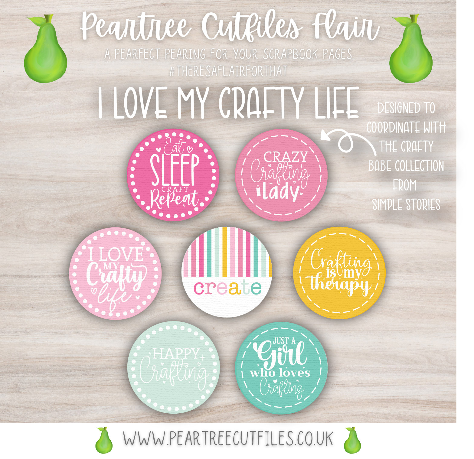 I Love My Crafty Life Flair