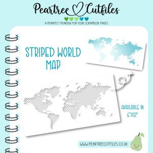 Striped World Map Stencil