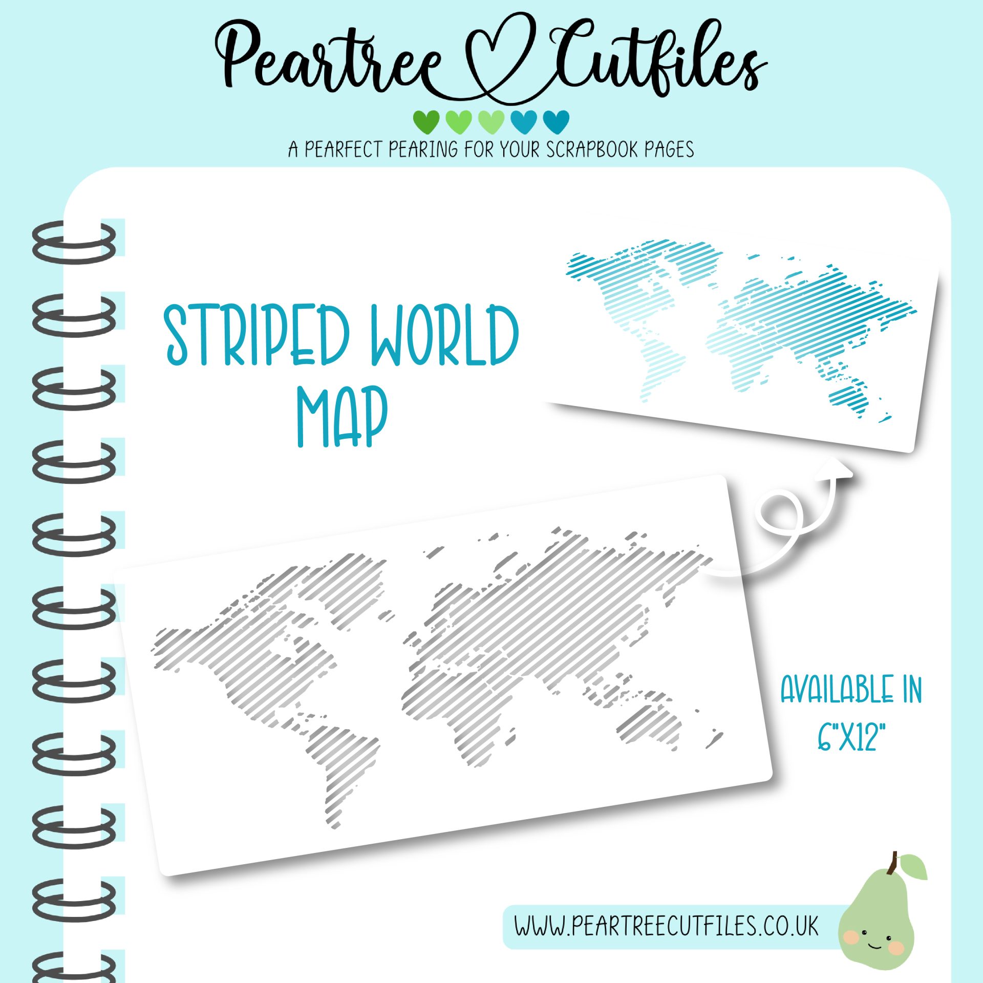 Striped World Map Stencil