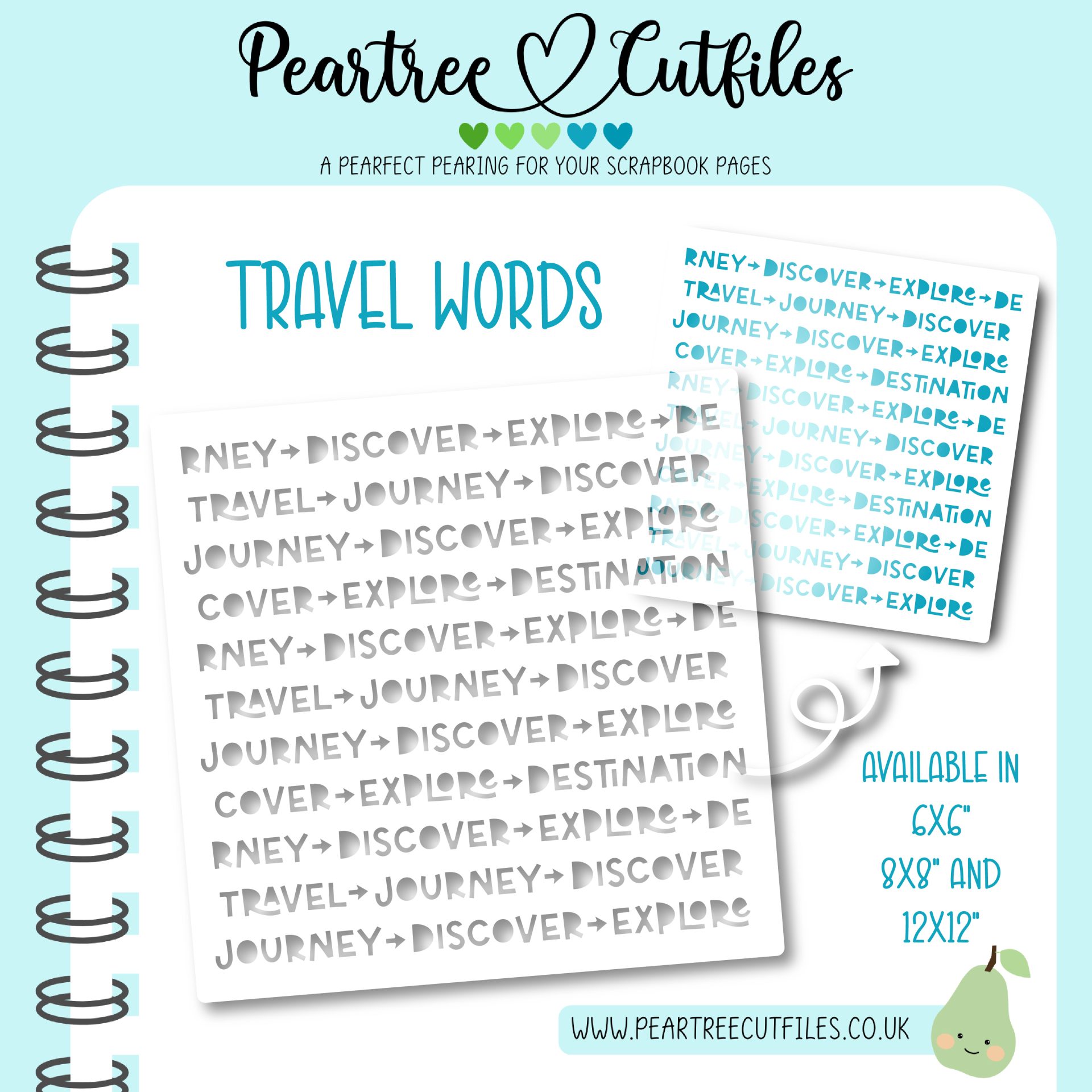 Travel Words Stencil